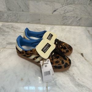 Adidas X Wales Bonner leopard faux fur pony hair samba. NWT never worn.
